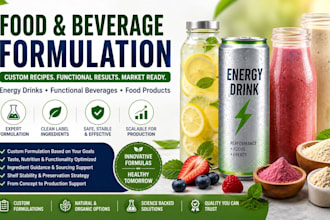 formulate energy drinks, functional beverages and food products formulation