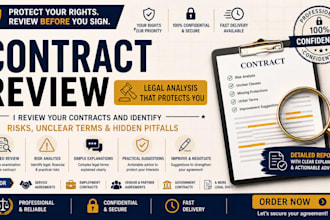 review contract, legal agreement and provide risk analysis