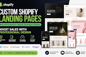 shopify ecomposer landing page development pagefly gempages shogun page builder