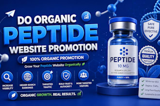 do organic peptide website promotion for one month