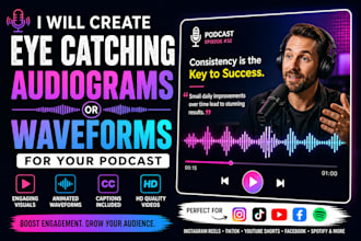 create engaging podcast audiograms and animated waveforms