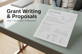 write grant proposals, grant research and funding applications