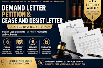craft demand letter, petition, cease and desist letter as a US attorney