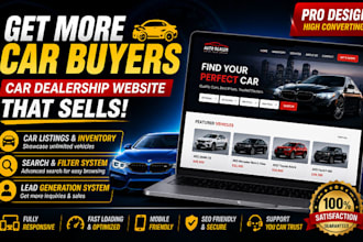 build car dealer website, car rental site with vehicle listing for your business