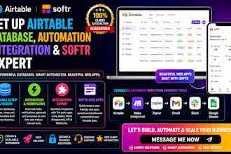 set up airtable airtable database airtable automation integration softr expert
