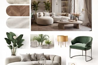 create aesthetic moodboards and interior design