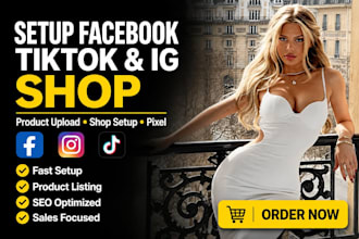 setup facebook shop tiktokshop snapchat shop products upload fb ig tt marketing