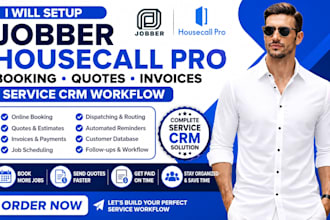 setup jobber housecall pro booking quotes invoices service crm workflow