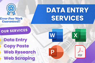do data entry, excel work, web research, lead generation and ai data processing
