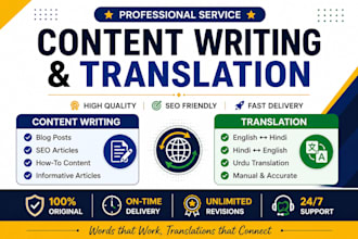 write SEO content and translate professionally