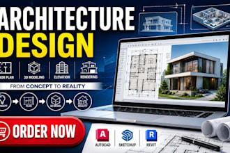 design modern architecture floor plan and 3d house model