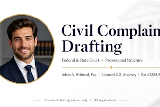 draft a professional civil complaint for US federal or state court a US attorney