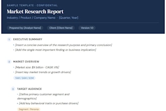 do market research, competitor analysis and industry analysis