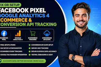 fix or setup facebook pixel google analytics 4 ecommerce conversion API tracking