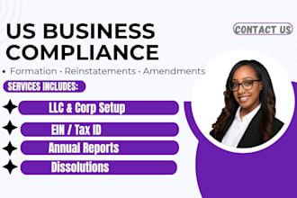 do US llc, corp formation, amendment, dissolution and reinstatement, ein number