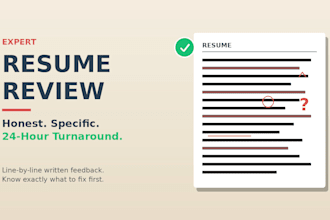 review your resume and give detailed feedback in 24 hours