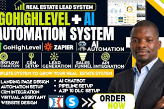 gohighlevel real estate sales funnel, zapier ai  CRM automation workflow