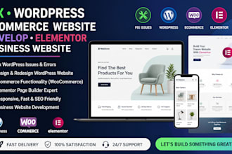 fix webseite wordpress, ecommerce website,  develop elementor business website