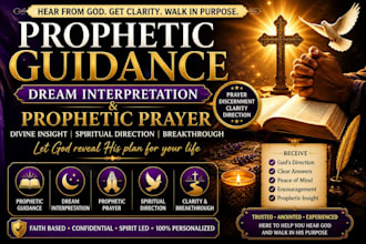 prophesize on your dreams and deliver a prophetic guidance, prayer and direction