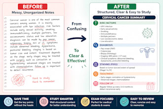 create medical summaries and study materials