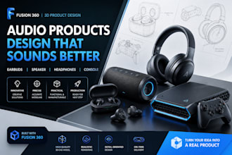 design earbuds, speaker, headphones, and console fusion 360 3d product design