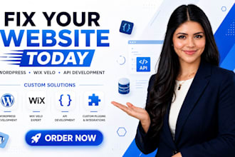 fix or develop wordpress, wix api, nodejs api plugin development wix velo