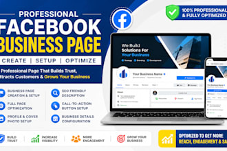 create and setup professional facebook business page optimize manage fb page