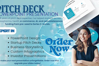design, redesign powerpoint presentation and investor pitch deck for funding