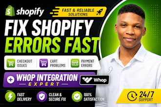 fix shopify checkout, cart and payment errors with whop integration