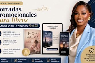 portadas promocionale para libros, anuncios en KDP y videos de booktok