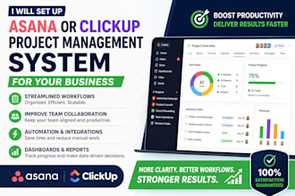 build clickup workflow automation dashboard and project management systems