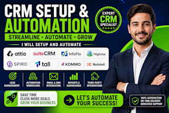 setup attio suite infoflo highrise spiro tall kommo nutshell crm automation
