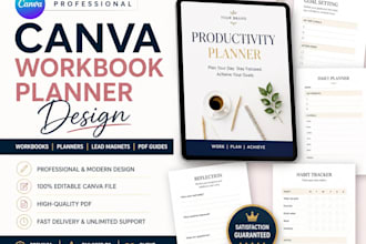 design a modern canva workbook, planner, or lead magnet PDF for your business