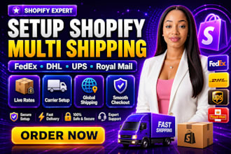 setup shopify multiple shipping carrier, fedex, dhl, royal mail, ups