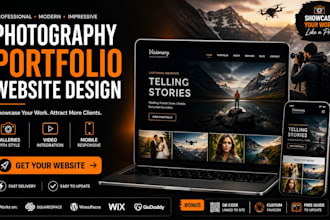 design photography website, online booking, drone website, portfolio website