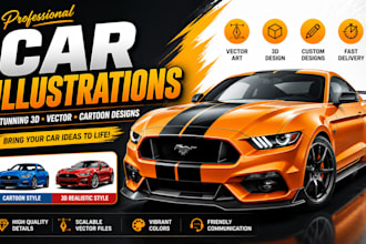 draw viral cartoon car and automotive illustration art