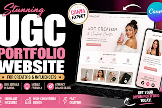 design ugc portfolio website canva template ugc website media kit for creators