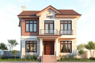 3d render architectural exterior design, commercial , house
