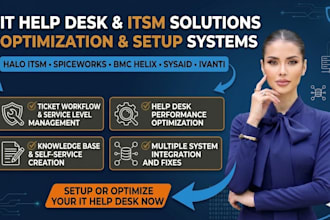 setup optimize IT help desk using haloitsm spiceworks bmc helix sysaid ivanti