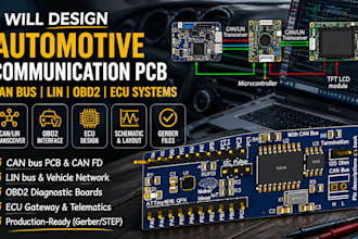 design automotive communication pcb can bus lin obd2 and ecu systems