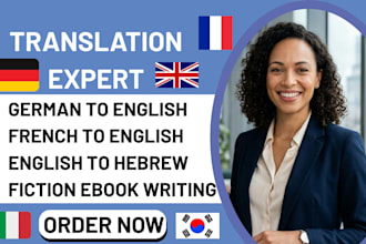 translate french ebook to english german fiction ebook to spanish translation