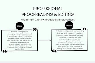 proofread, edit and correct grammar mistakes