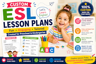 create a custom esl preschool lesson plan with fun activities for young learner