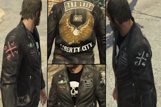 create custom fivem biker clothing, mc, kuttes, and vests