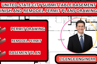 united state city submittable basement finish and remodel permit plans drawings