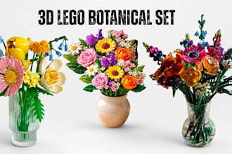 create custom lego botanical bouquets, floral mocs, botanical sets trees, plants