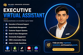 be executive VA, personal virtual assistant social media manager admin assistant