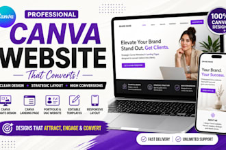 design canva website, canva landing page website, canva portfolio website