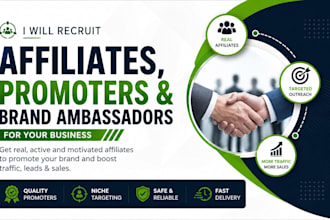 recruit affiliates, promoters and brand ambassadors for your business