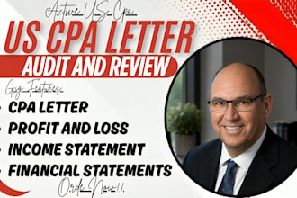 prepare US CPA letter, income letter, expense ratio letter, mortgage letter